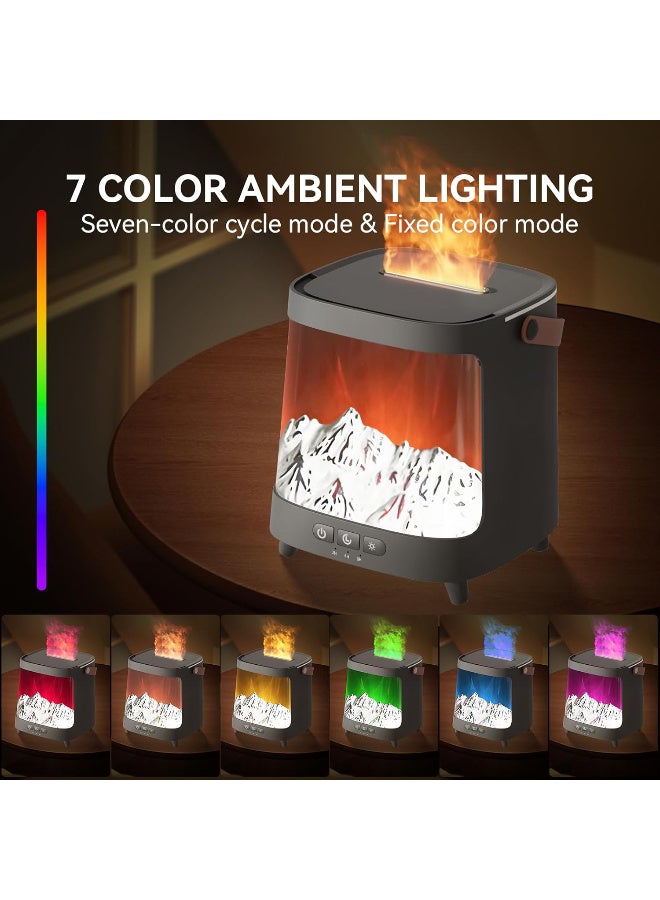 Fireplace Diffuser,7 Colours Flame Aromatherapy Diffuser with Remote Control,200ml Aurora Essential Oil Diffuser with Auto Shut-Off and Timer for Home Office Bedroom Spa,Black - Image 5